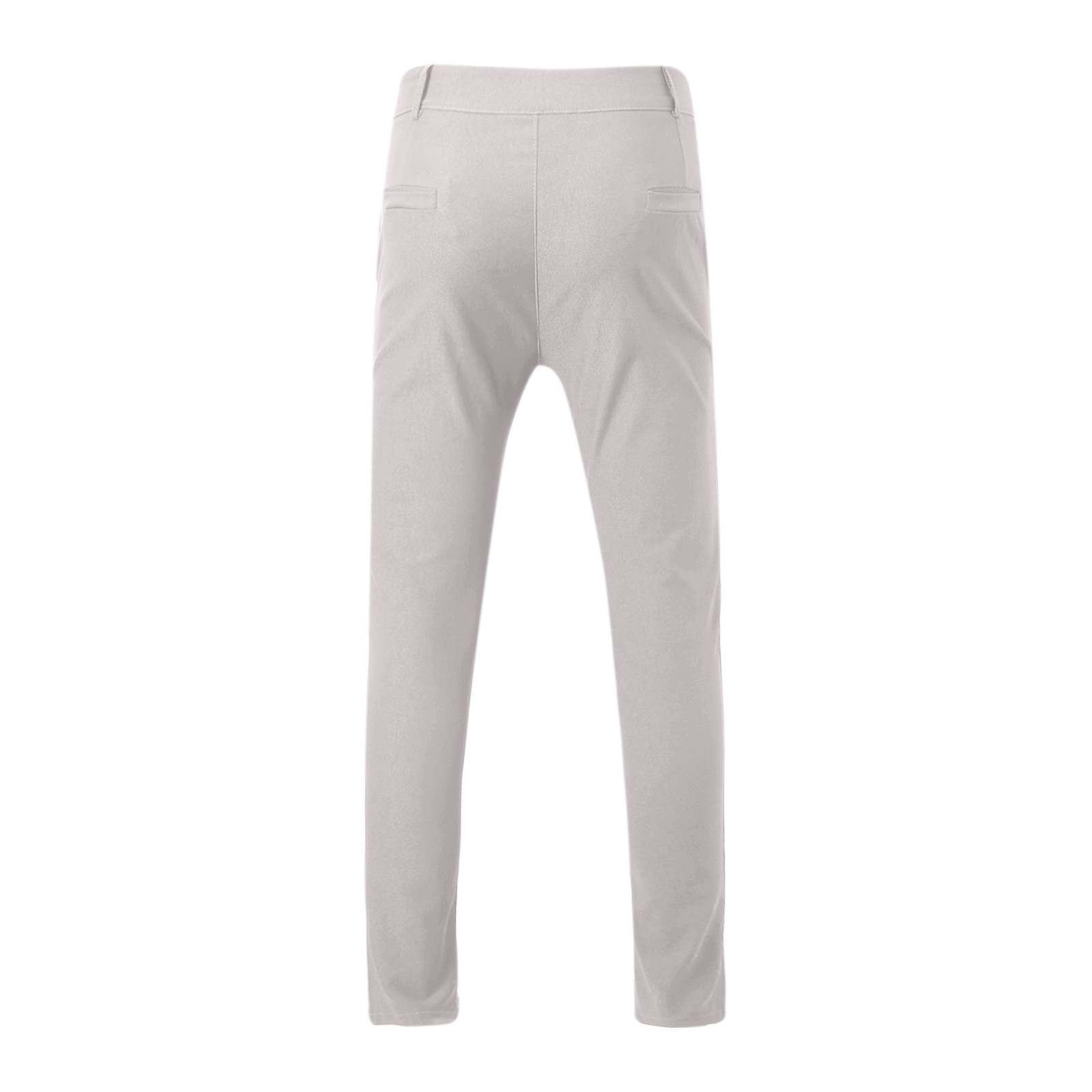 thumbnail image 5 of Pantalones informales de color liso con doble pliegue para hombre: corte holgado, versátiles para el trabajo y el fin de semana, material de poliéster, 5 of 8